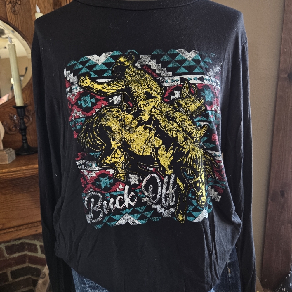 Black Graphic Long Sleeve Shirt